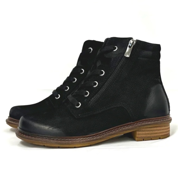 ETHAN VALDES Rocky Black Nubuck Suede Lace Up Comfort Ankle Boots Size 39 / US 7 - Picture 3 of 9